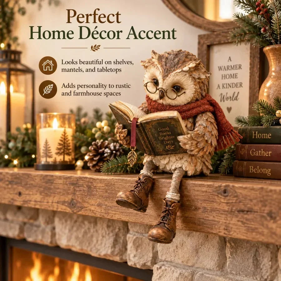 Reading Owl Figurine - image 5