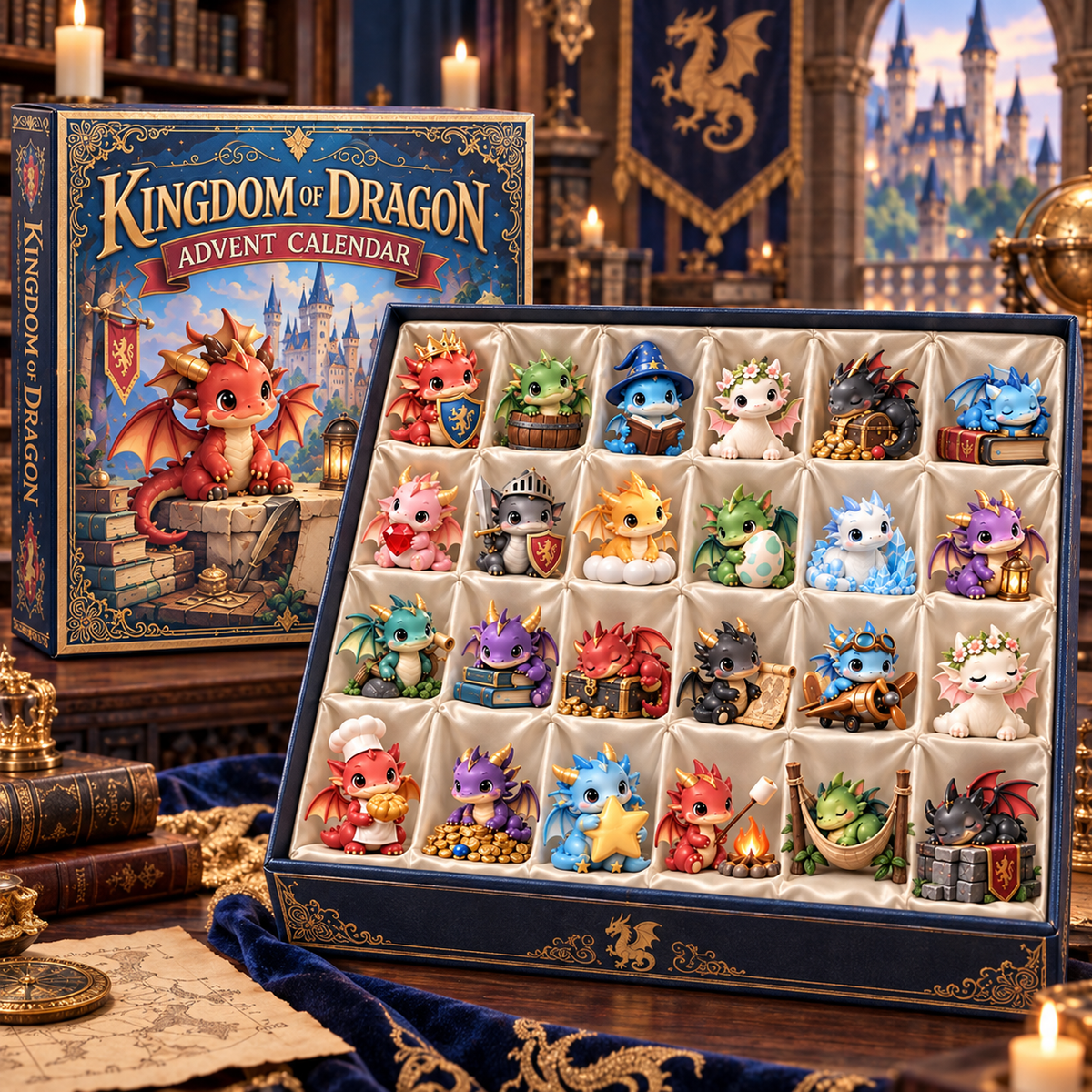 2026 Kingdom of Dragons Advent Calendar – 24 Unique Collectible Dragon Figurines for a Magical Christmas Countdown