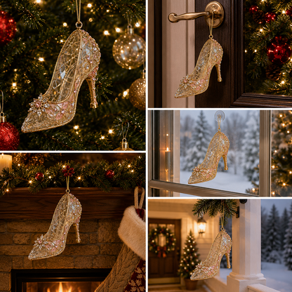 ✨ Enchanted Crystal Slipper Christmas Ornament