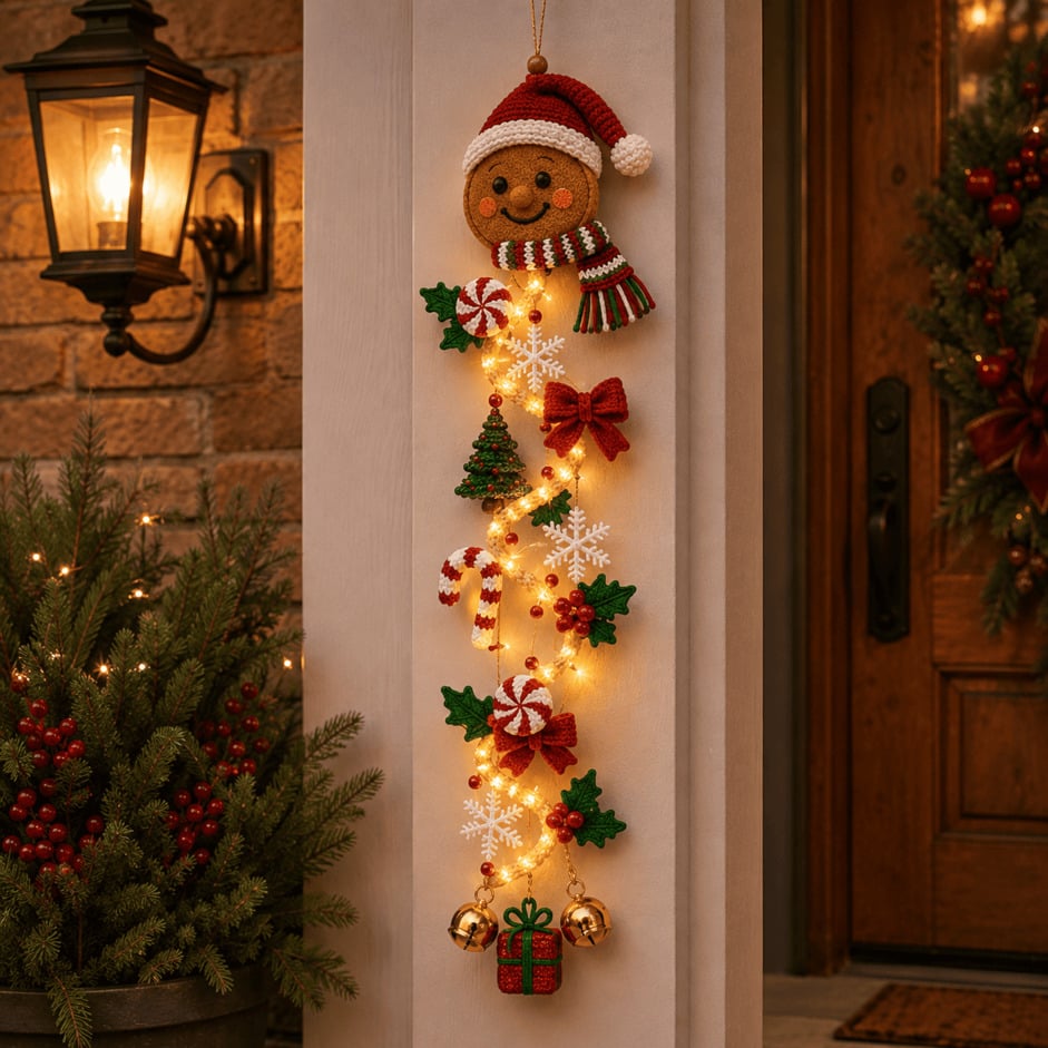 🎄MerryCascade Glowing Christmas Door Hanger | 6 Festive Lighted Designs with Warm Glow, Dimensional Details & Space-Saving Vertical Décor ✨ - image 8