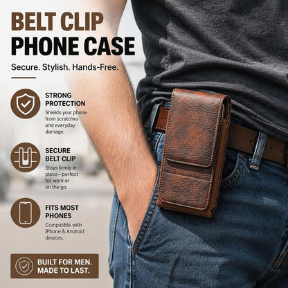 Men's Waist Phone Pouch with Card Slot, Magnetic Lock & Metal Belt Clip📱 - image 5