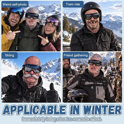 Realistic Face Balaclava – Funny Ski & Snowboard Mask for Cold Weather Adventures, Unisex Adult One Size (21-24") ⛷️