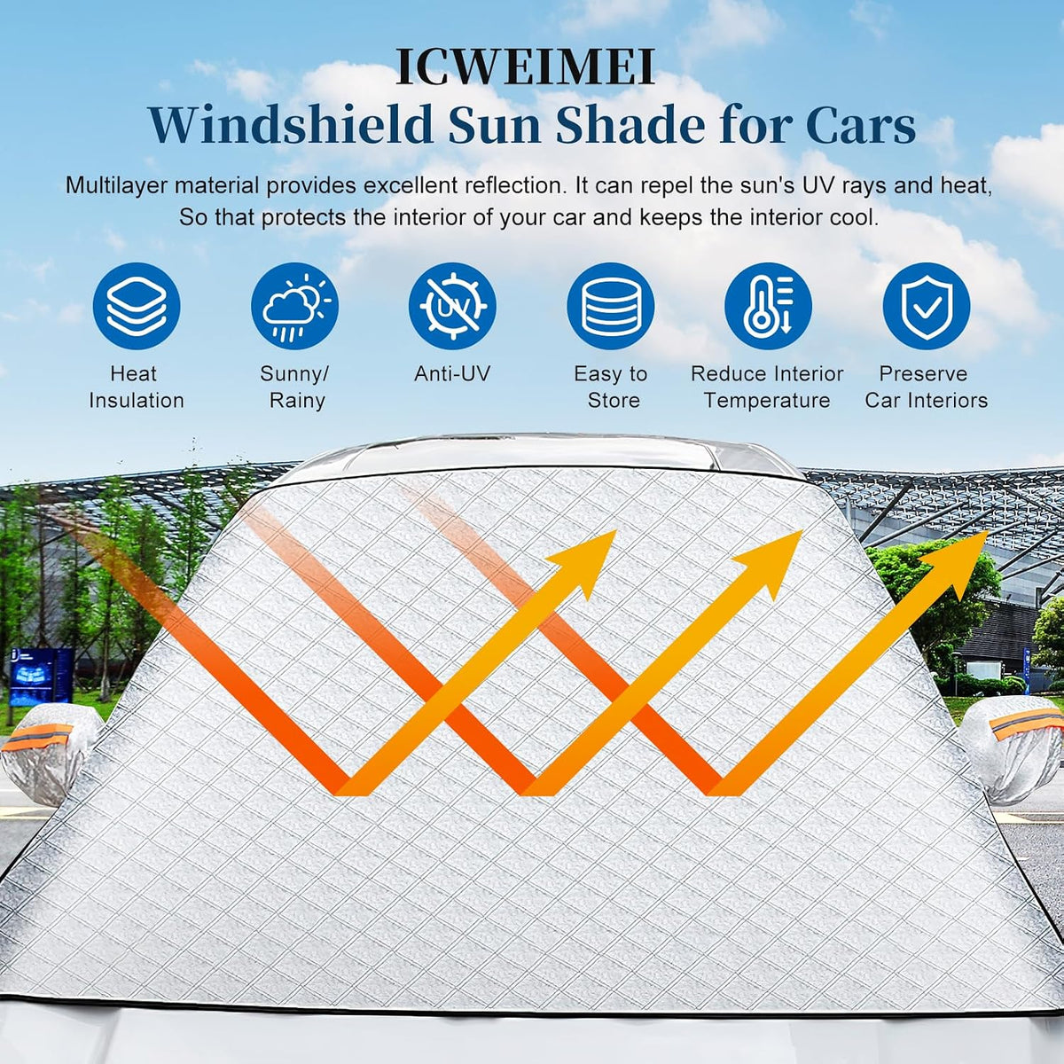 Car Windshield Protector Cover, Waterproof Against Snow Ice Frost Dust Rain ❄️ - image 2