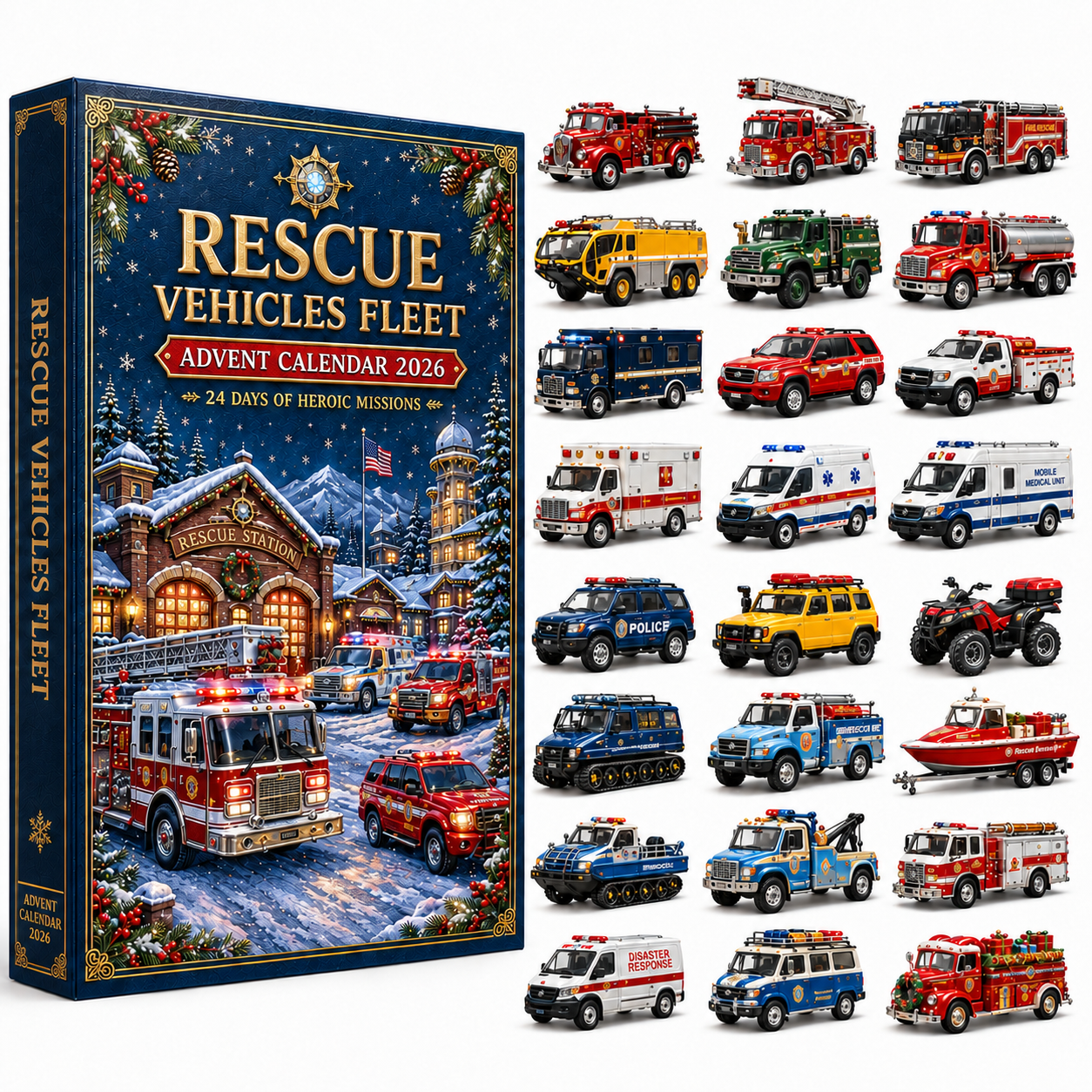 2026 Rescue Vehicles Advent Calendar – 24 Days of Emergency Vehicle Surprises
