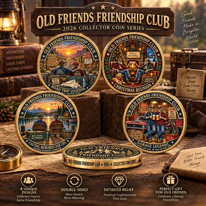 Old Friends Friendship Club 2026 – 4-Piece Collector Coin Set | Four Stories, One Lifelong Friendship