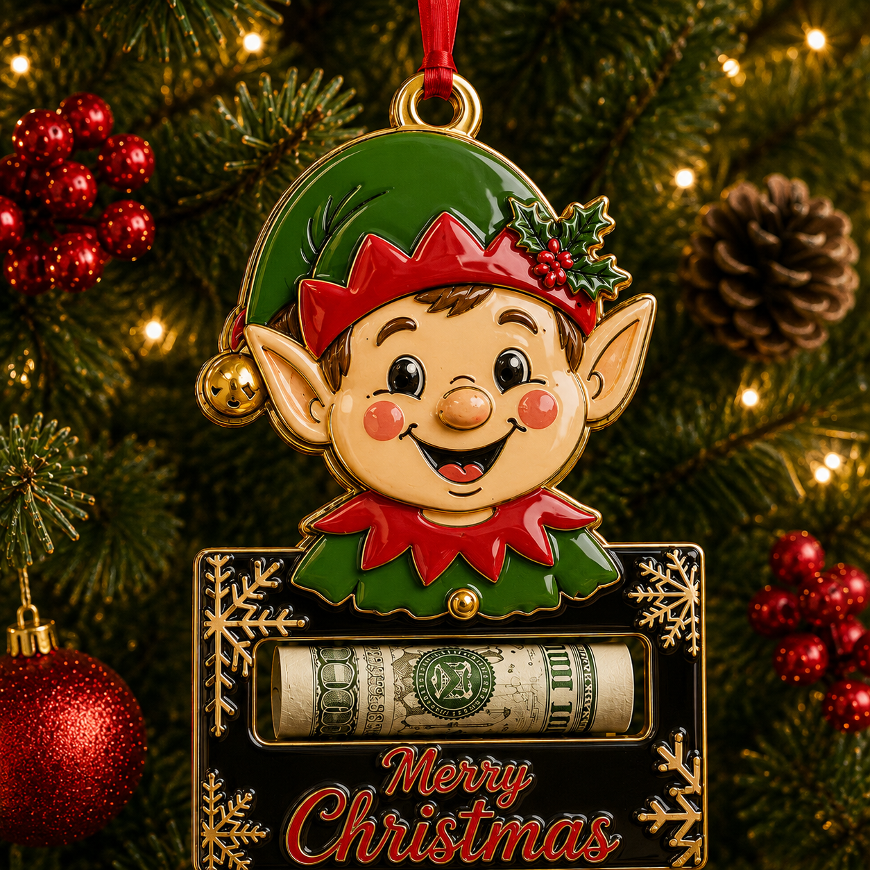 🔥Last 50pcs✨⏰ Limited anniversary edition✨Christmas Cash Holder Ornament