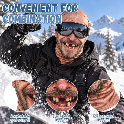 Realistic Face Balaclava – Funny Ski & Snowboard Mask for Cold Weather Adventures, Unisex Adult One Size (21-24") ⛷️