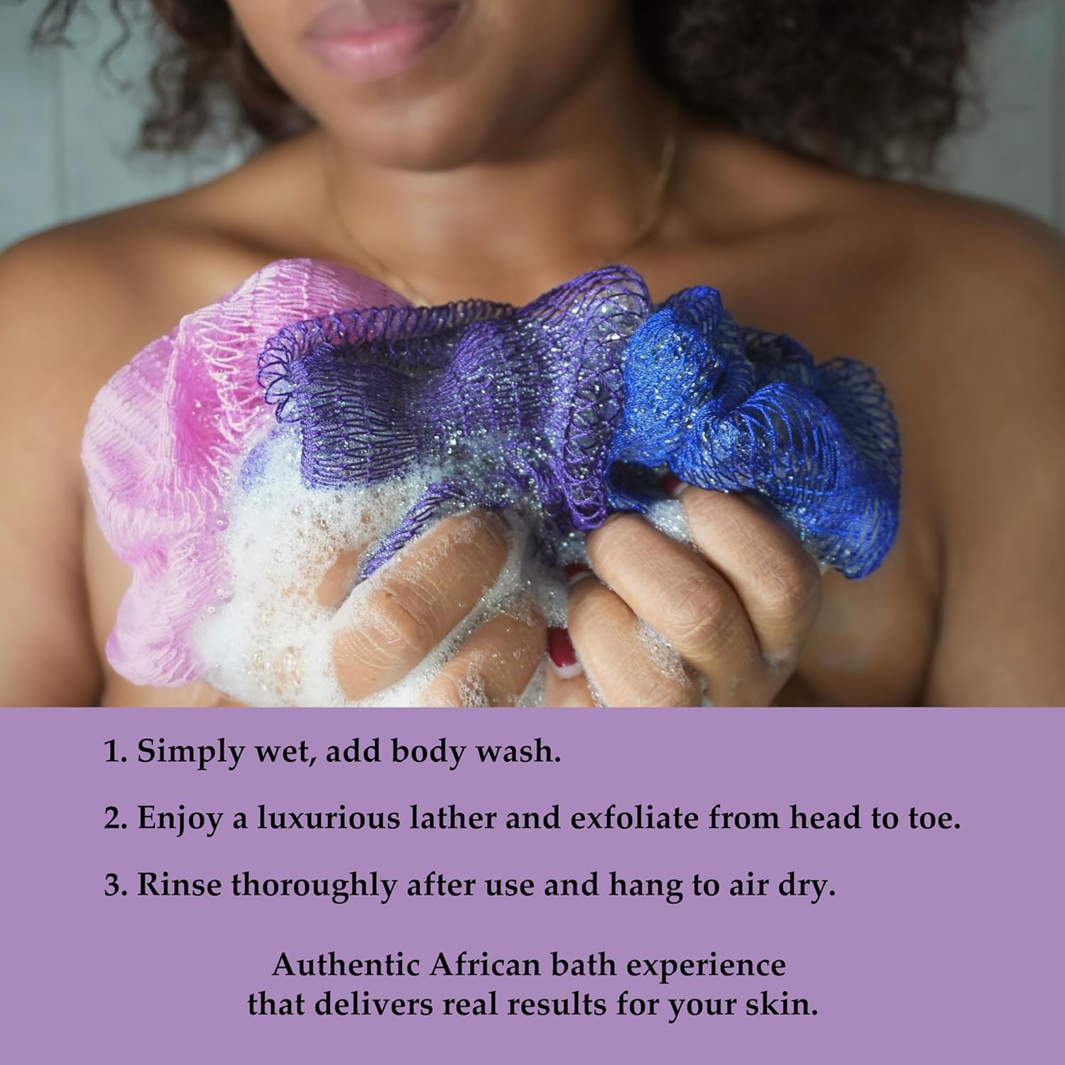 Authentic African Exfoliating Net Bath Sponge🧼 - image 6