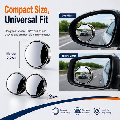 2-Pack Blind Spot Mirrors – 360° Adjustable Wide-Angle Rearview Safety Mirrors - image 8