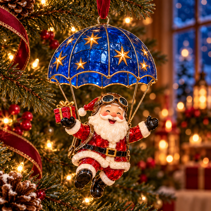 Parachuting Santa Christmas Ornaments – 6 Whimsical Holiday Designs