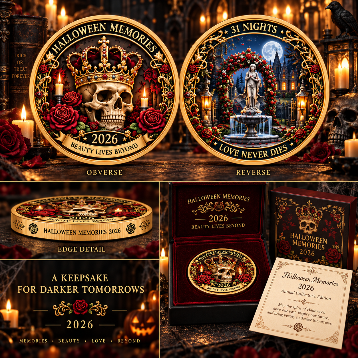 2026 "Halloween Memories" — A double-sided "Halloween Night of the 31st" commemorative coin, crafted especially for Halloween enthusiasts.