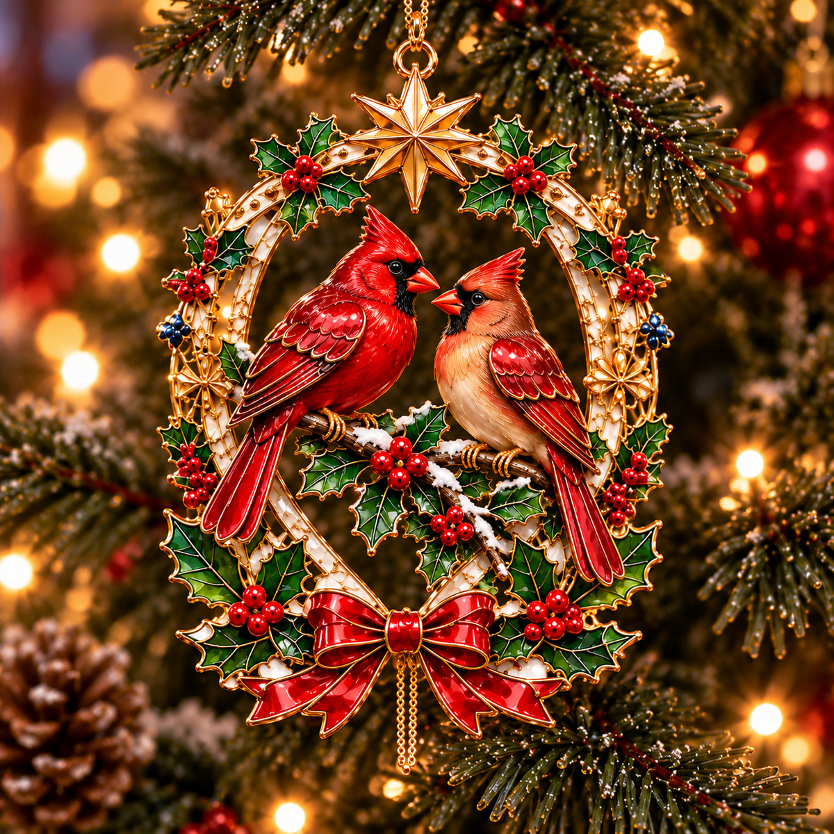 Vintage Christmas Storybook Wreath Ornaments – 6-Piece Festive Keepsake Collection | Christmas Tree Decorations & Heartwarming Holiday Gifts