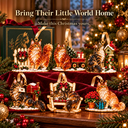 A Very Maine Coon Christmas – 6-Piece Cozy Holiday Ornament Collection