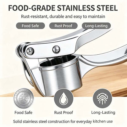 Stainless Steel Garlic Press, Heavy Duty Manual Garlic Crusher Tool🧄 - image 6