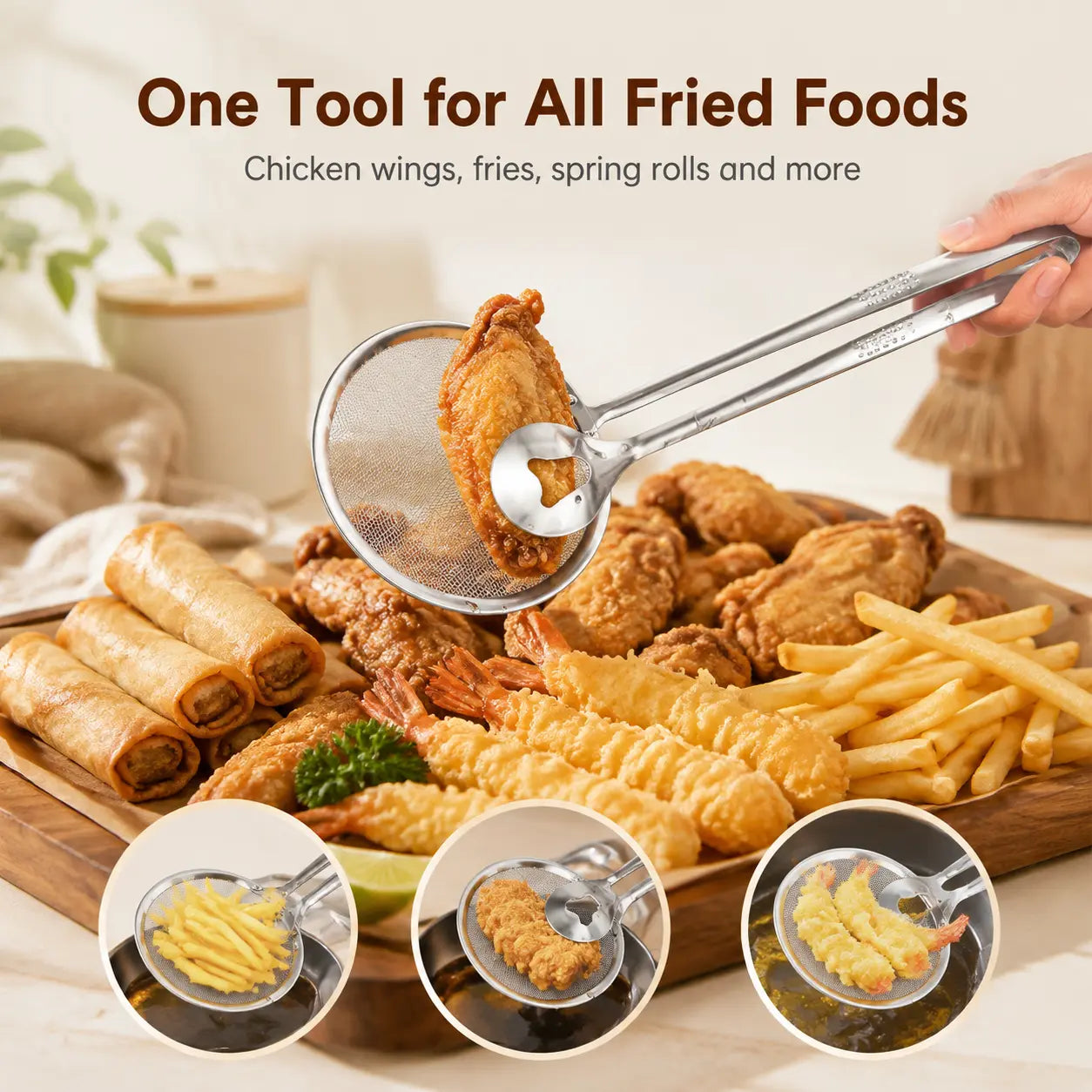 2‑in‑1 Oil‑Frying Filter Clip, Kitchen Food Strainer Tongs for Fried Food 🍳 - image 2