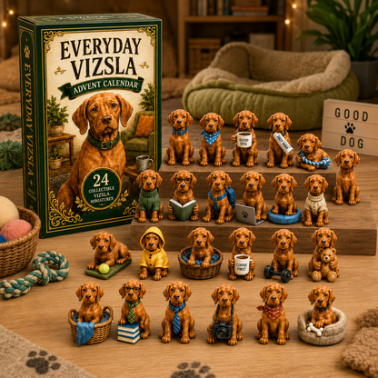 Everyday Vizsla Advent Calendar 2026 – 24 Days of Adorable Vizsla Miniatures, Daily Dog Moments & Perfect Gifts for Vizsla Lovers, Acrylic Charms Blind Box