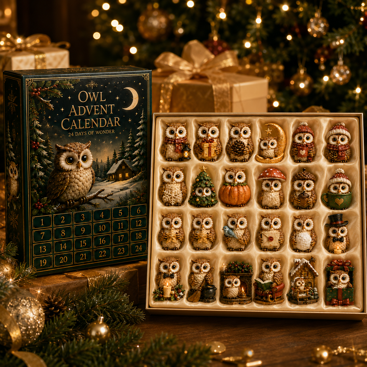 ✨24-Day Christmas Countdown Advent Calendar –owl Ornament