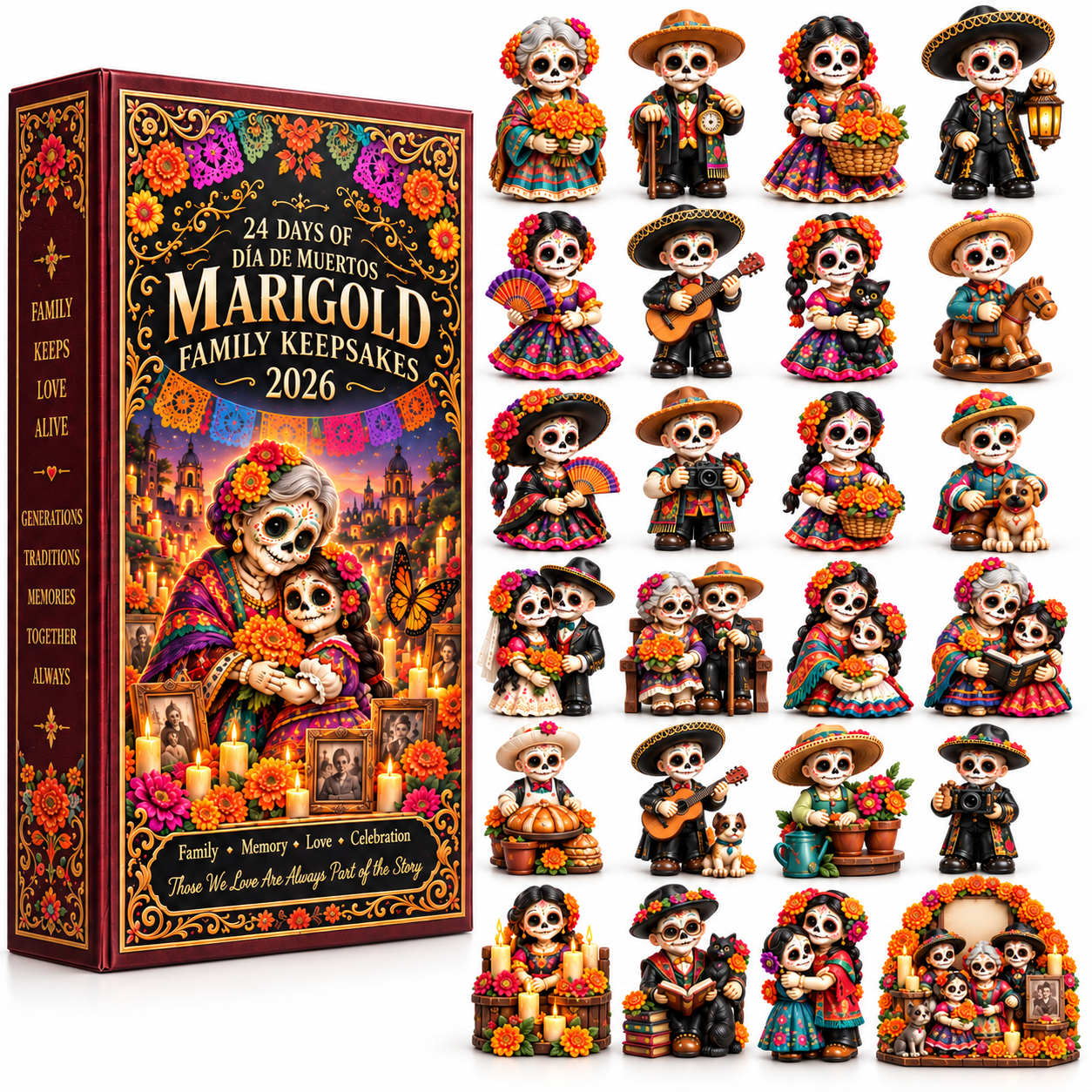 24 Days of Family, Memory & Love — Día de Muertos Marigold Family Keepsakes Advent Calendar 2026
