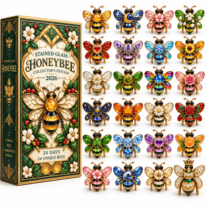 24 Days of Brilliant Wings — Stained Glass Honeybee Collector’s Advent Calendar 2026