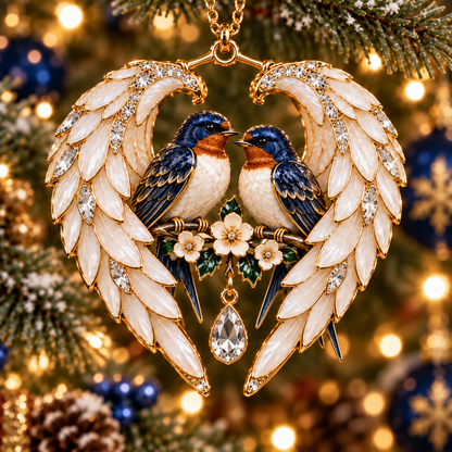 ❤️2026 Angel Wing Heart Christmas Ornaments