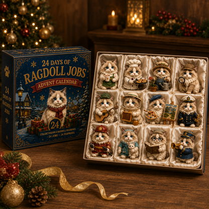 Ragdoll Jobs Advent Calendar 2026 – 24 Days of Unique  Collectible Ragdoll Cat Miniatures, Christmas Countdown Gift for Cat Lovers