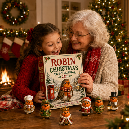 Robin Christmas Advent Calendar 2026 – 24 Days of Unique  Collectible Robin Miniatures, Festive Countdown Gift for Bird Lovers & Garden Lovers