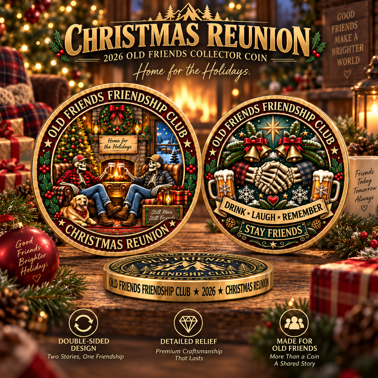 Old Friends Friendship Club 2026 – 4-Piece Collector Coin Set | Four Stories, One Lifelong Friendship