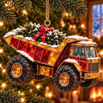 Christmas Construction Crew Ornaments – 6-Piece Heavy Equipment Holiday Gift Set