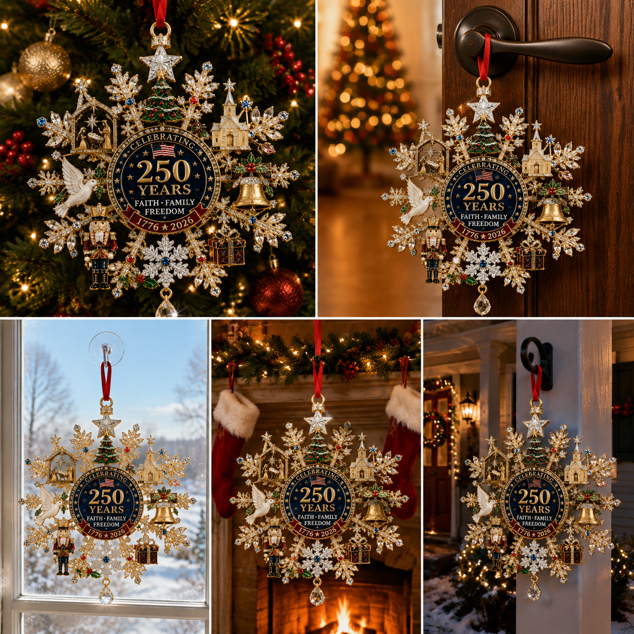 ✨Sparkling Christmas commemorative snowflake ornaments