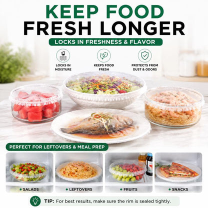 100PCS Disposable Stretch Food Covers for Bowls & Plates, Elastic Bowl Covers - image 7