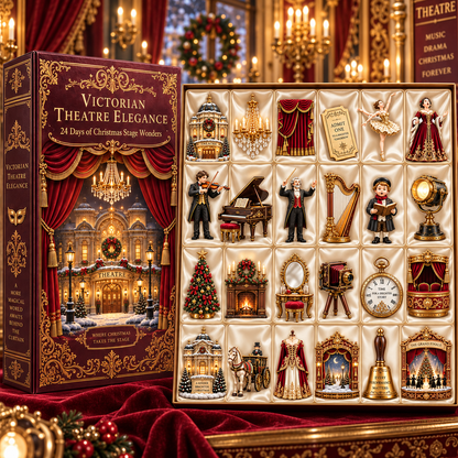 Victorian Theatre Elegance 2026 – 24 Days of Christmas Stage Wonders Collectible Countdown Calendar, 24 Unique Victorian Theatre Miniatures for Theatre Lovers