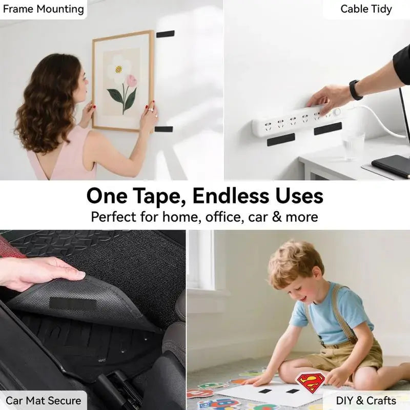Heavy Duty Water-Resistant Reusable Self-Adhesive Double-Sided Hook-and-Loop Strips - image 3