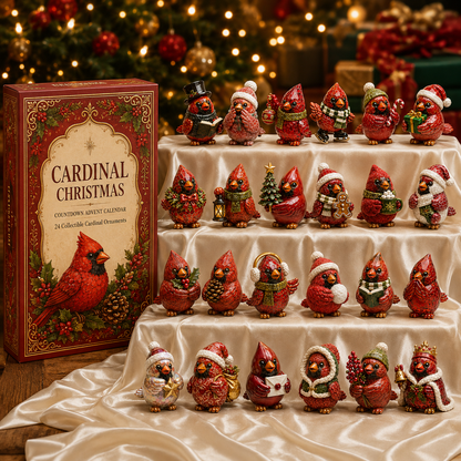 🔥Last 50 pcs✨⏰Last day 50% off🔥✨24-Day Advent Calendar - cardinal Christmas ornaments