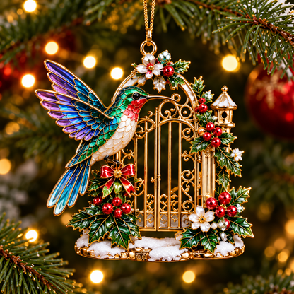 Hummingbird Christmas Ornament  –  Festive Bird Keepsake Collection, Elegant Holiday Gift for Mom, Grandma & Hummingbird Lovers