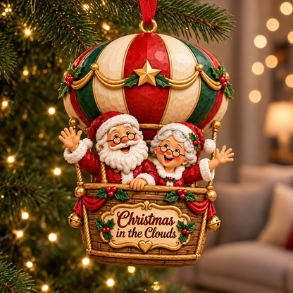 Santa & Mrs. Claus Christmas Adventures – Festive Tree Ornaments in 6 Charming Designs