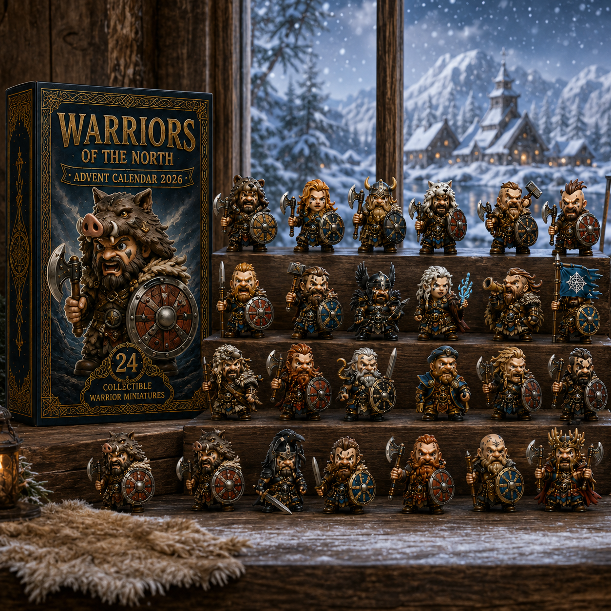 24 Days of Northern Legends – Warriors of the North Advent Calendar 2026 | 24 Collectible Viking Warrior Miniatures, Acrylic Charms Blind Box