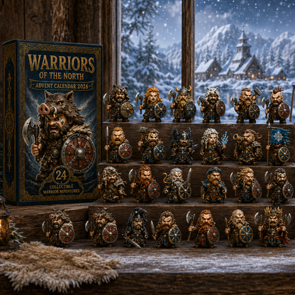 24 Days of Northern Legends – Warriors of the North Advent Calendar 2026 | 24 Collectible Viking Warrior Miniatures, Acrylic Charms Blind Box