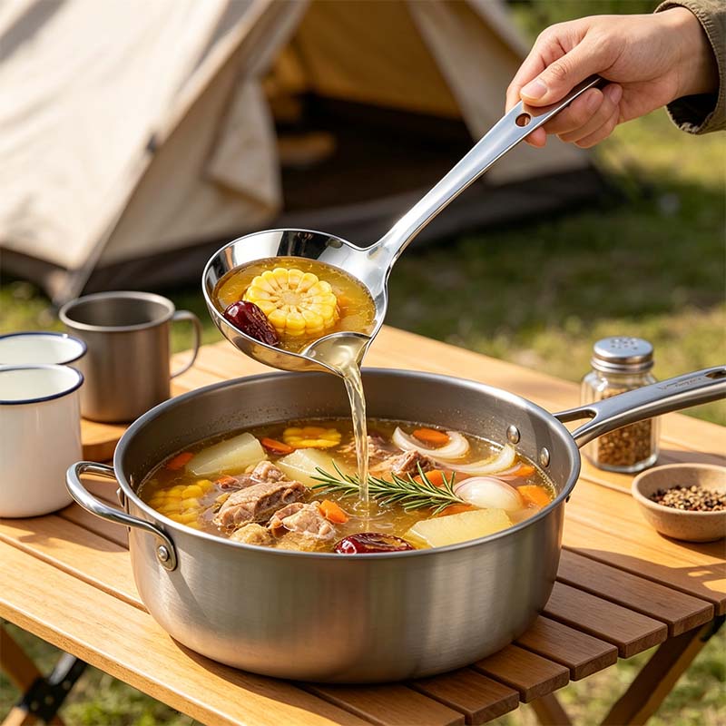 Stainless Steel Oil Separator Ladle - Mirror Polished, Ergonomic Handle Kitchen Gadget 🥣 - image 9