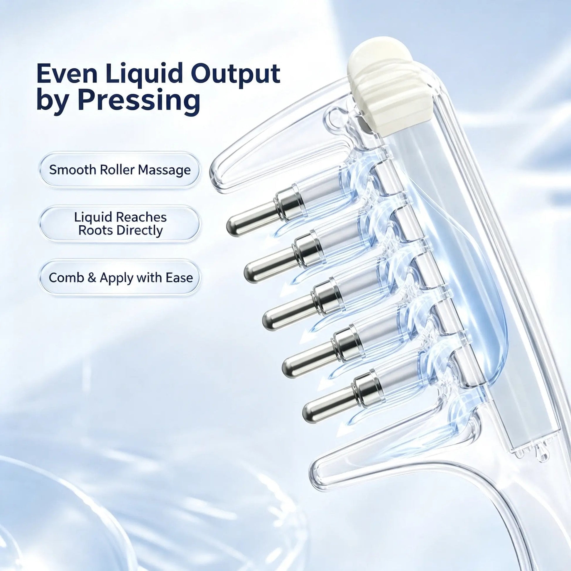 💧Refillable Scalp Oil Applicator Comb with 6 Metal Massage Tips – Even Root Serum Distribution & Scalp Stimulation for Hair Care - image 3