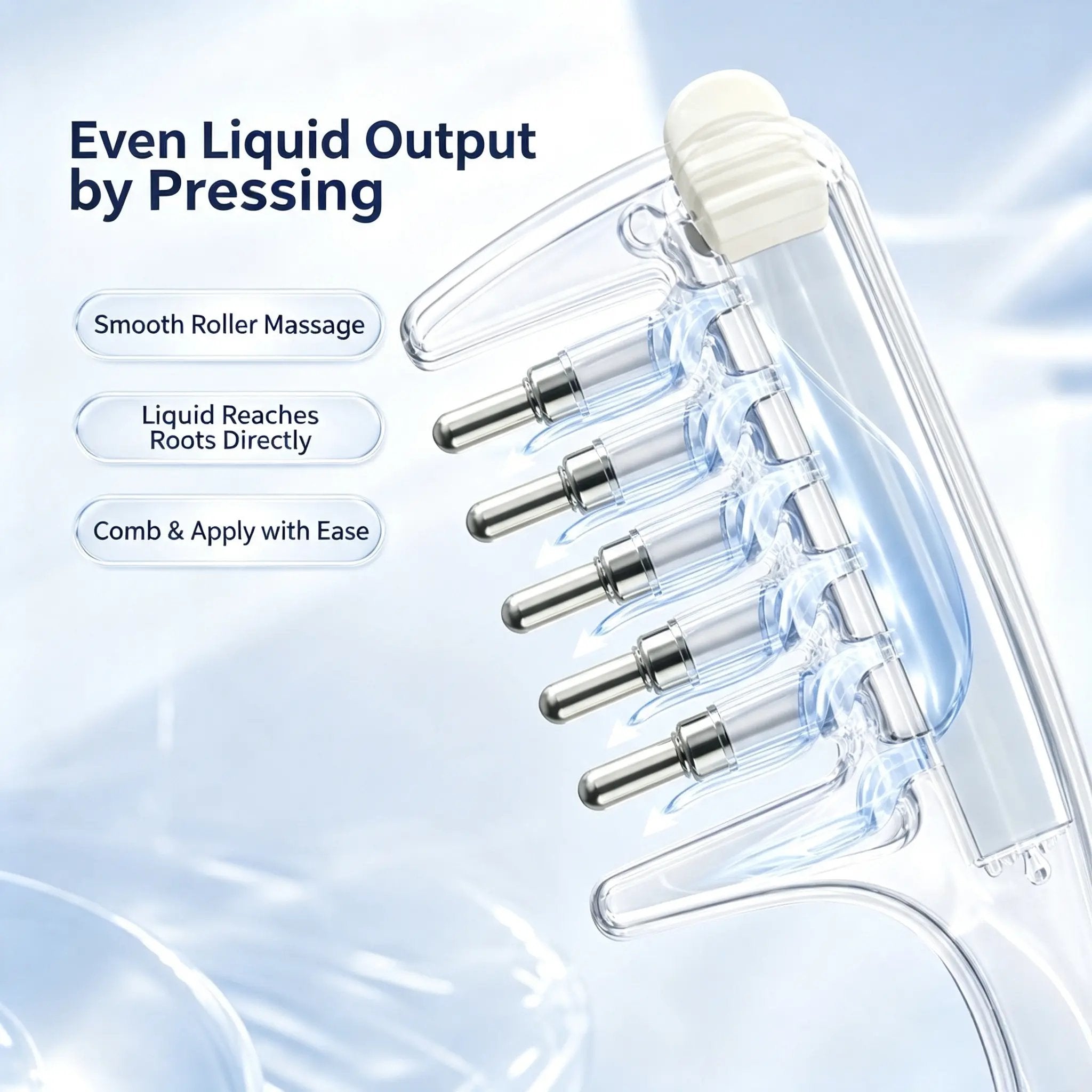 💧Refillable Scalp Oil Applicator Comb with 6 Metal Massage Tips – Even Root Serum Distribution & Scalp Stimulation for Hair Care - image 3
