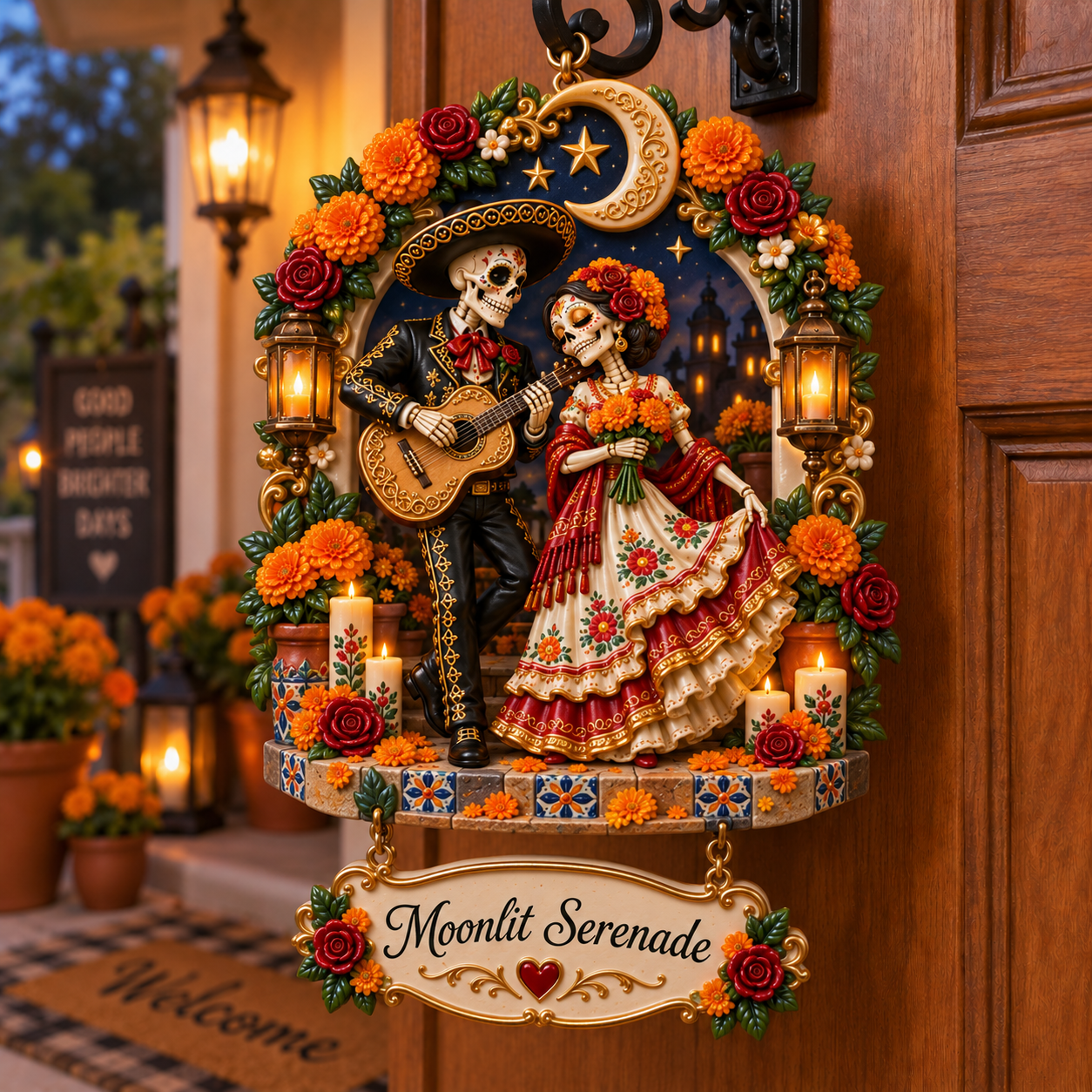 Día de Muertos Love Ornament -  Skeleton Couple Hanging Keepsake Collection, Romantic Day of the Dead Gift for Couples & Loved Ones