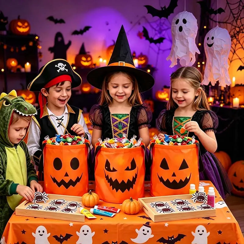 LED Halloween Pumpkin Light Candy Buckets - image 5