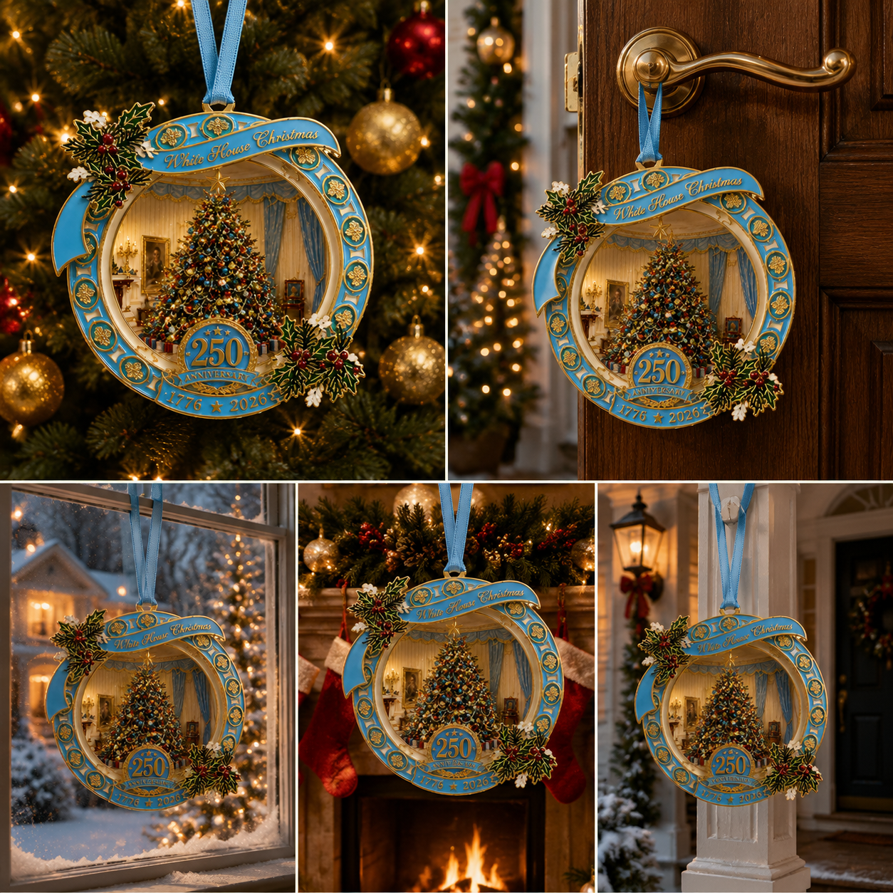 ✨250th Anniversary View of the Christmas tree in the White House bedroom