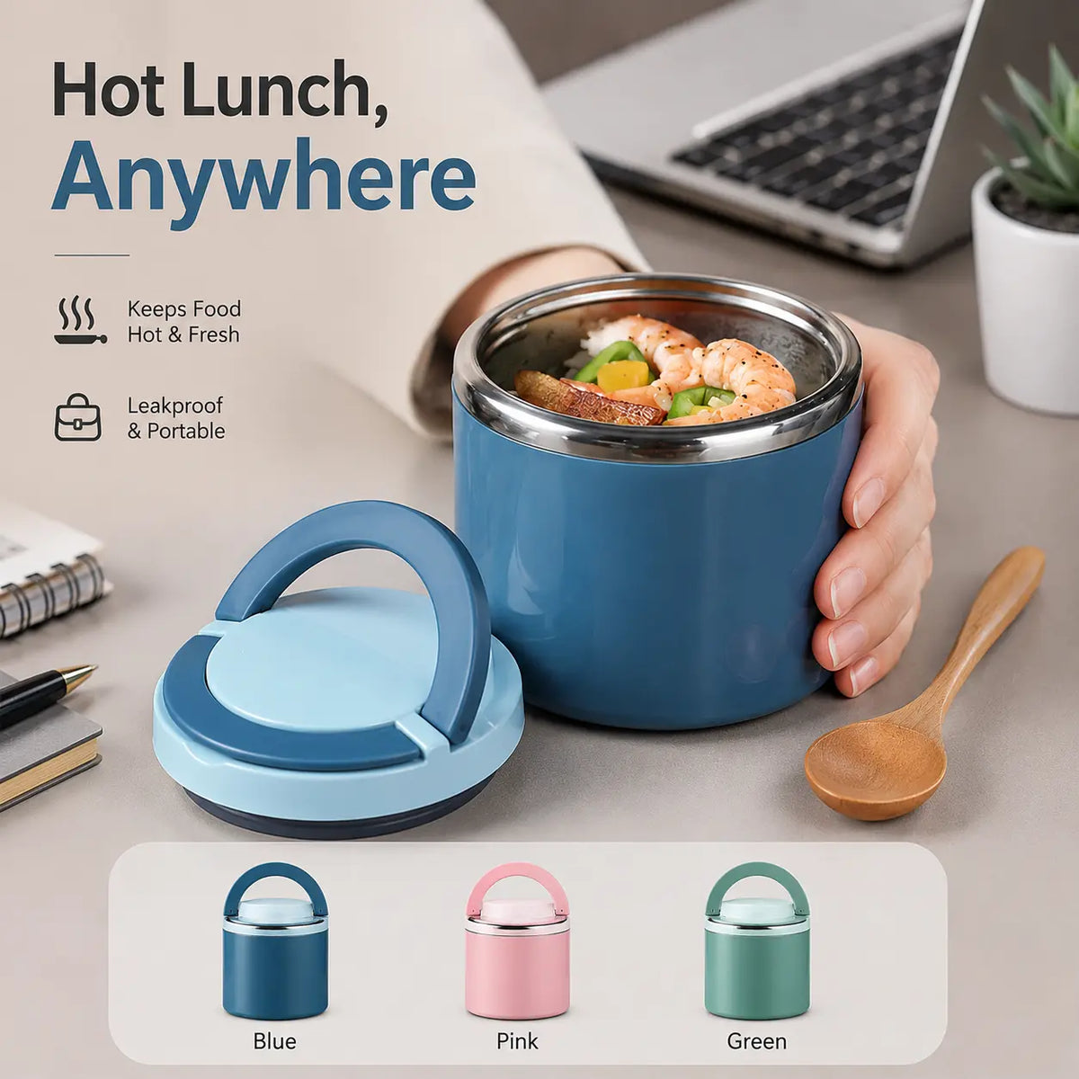 Stainless Steel Bento Style Boxed Lunch Box with Handle🍱 - image 5