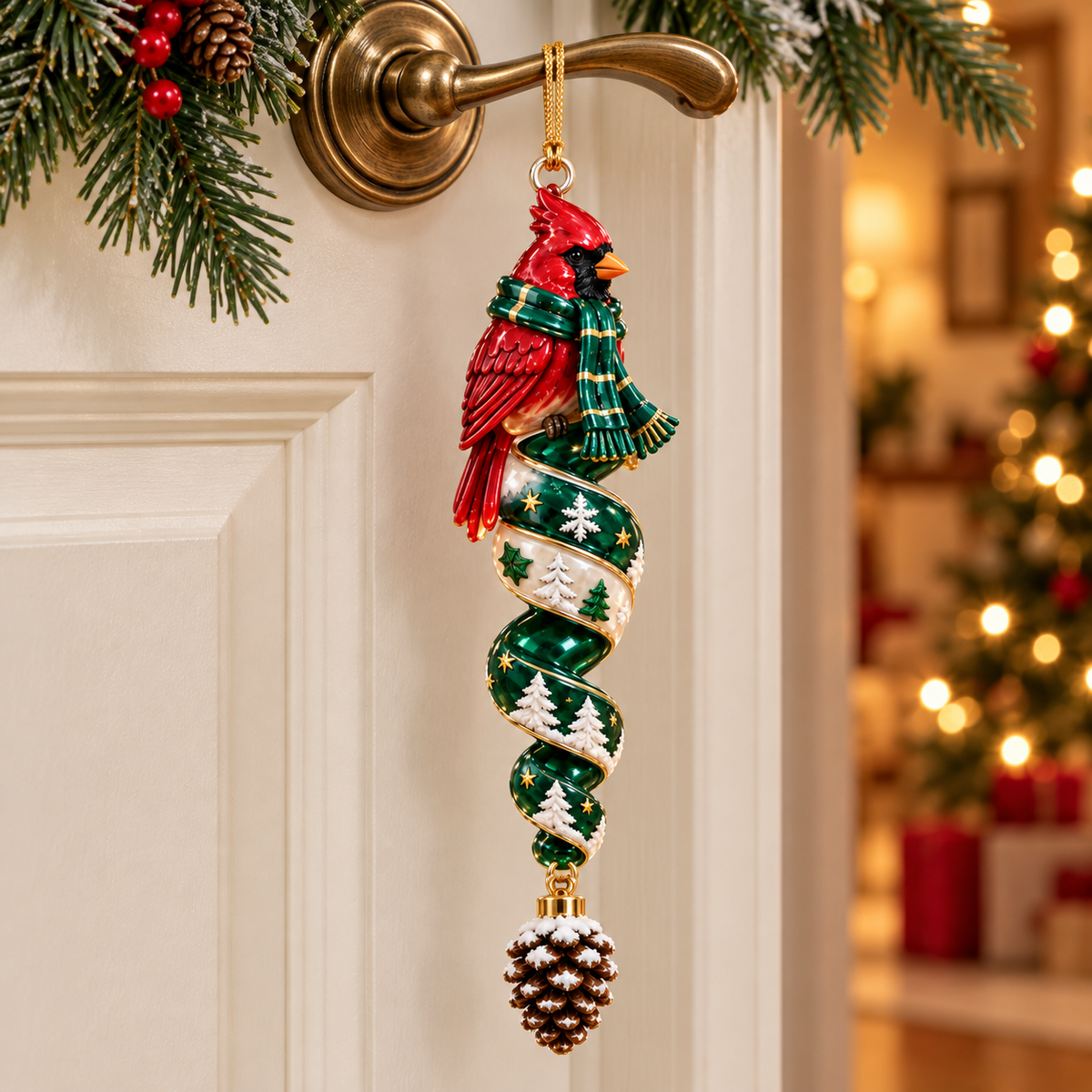 Cardinal Christmas Ribbon Ornament Collection