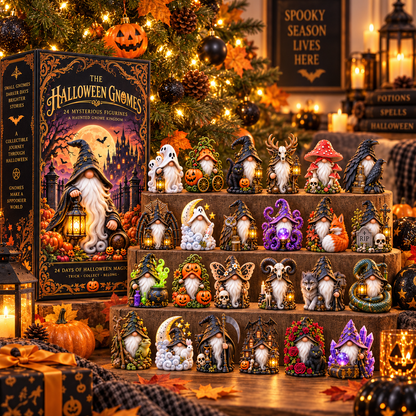 Halloween Gnomes 2026 – 24-Day Haunted Gnome Countdown Calendar with 24 Unique Collectible Miniatures, Spooky Halloween Gift for Gnome Lovers