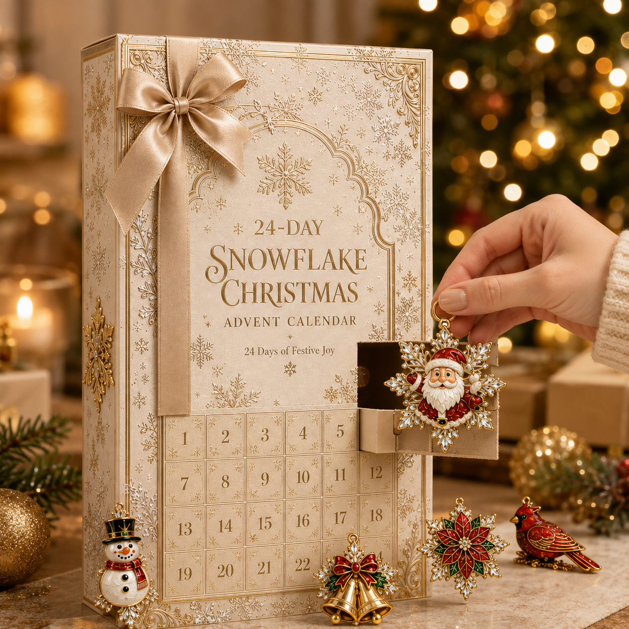 ✨24-Day Christmas Countdown Advent Calendar –Christmas Snowflake Ornament