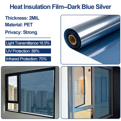 Static Cling Window Privacy Film UV Blocking Mirror Tint - image 11