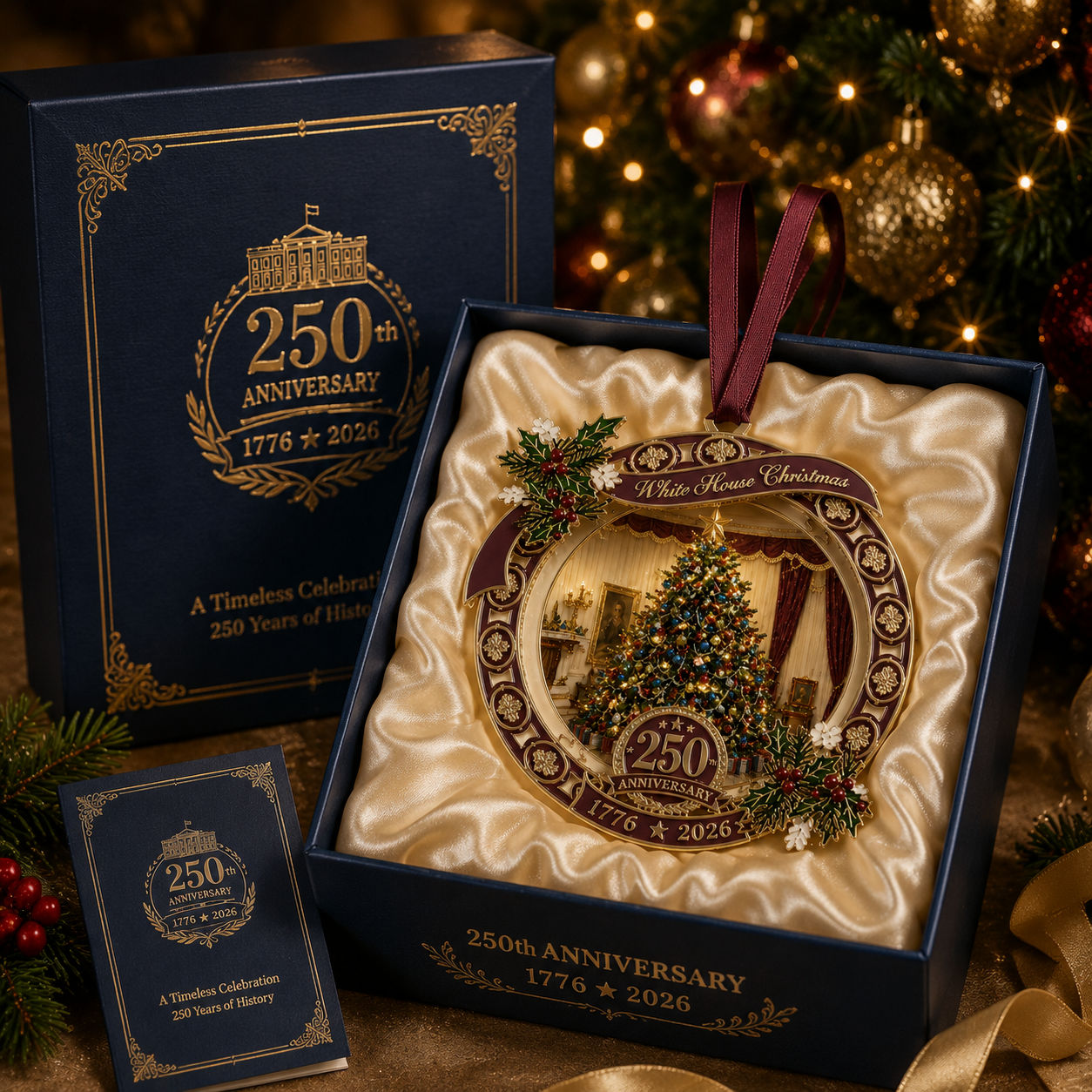✨250th Anniversary View of the Christmas tree in the White House bedroom
