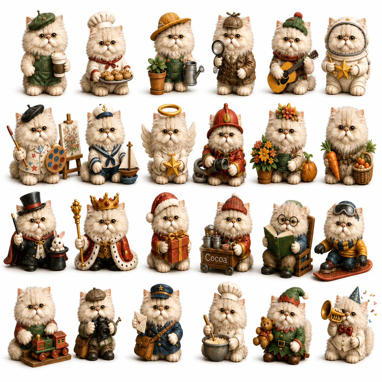 24 Days of Persian Jobs – 24 Unique Collectible Cat Figurines